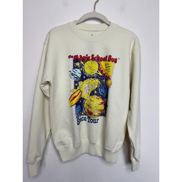 Urban Outfitters XS Desert Dreamer Magic School Bus Sweatshirt Cream NWT - Picture 1 of 7
